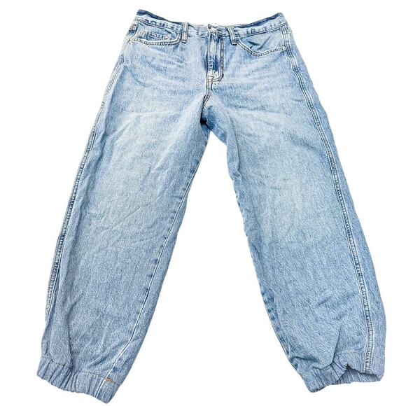 Frame Lounge Organic Cotton Jogger Jeans In Light Blue Wash Chill Size 28 LLJ576 - Picture 2 of 7